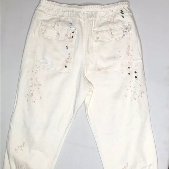 NEW Free People Mix It Up Utility Jeans Paint Z182-7 - Picture 4 of 5